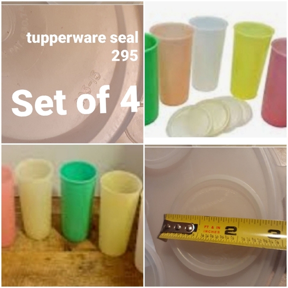 Vtg Tupperware {4 pack} #295 Tupperware Seal for 9oz Tumbler - Picture 1 of 15